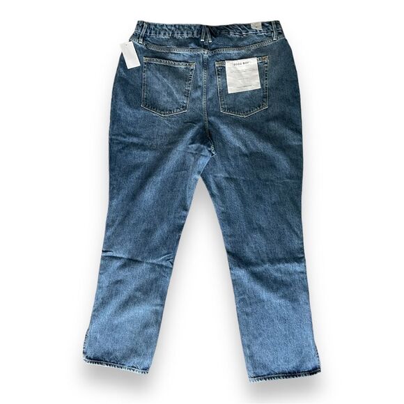 NWT! Good American Good Boy High Rise Double Slit Jeans Size 16. - Picture 3 of 6
